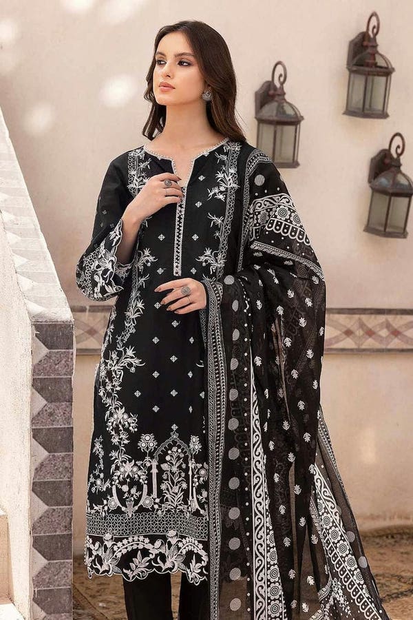 UAE -3PC Unstitched Embroidered Lawn Suit B-32036