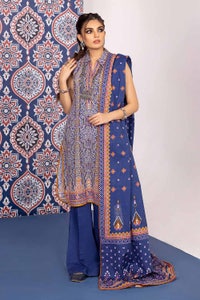 UAE -3PC Khaddar Printed Unstitched Suit K-32035 A