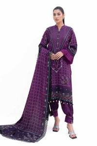 UAE -3 Piece Unstitched Printed Dhanak Suit DH-42008