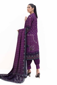 UAE -3 Piece Unstitched Printed Dhanak Suit DH-42008
