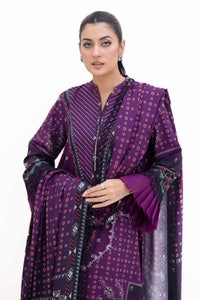 UAE -3 Piece Unstitched Printed Dhanak Suit DH-42008