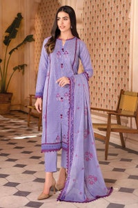 UAE -3PC Embroidered Lawn Unstitched Suit With Denting Lawn Dupatta DN-32018