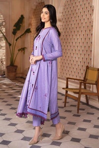 UAE -3PC Embroidered Lawn Unstitched Suit With Denting Lawn Dupatta DN-32018