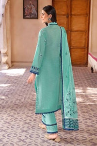 UAE -3PC Embroidered Lawn Unstitched Suit With Denting Lawn Dupatta DN-32023