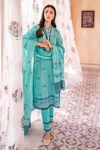 UAE -3PC Embroidered Lawn Unstitched Suit With Denting Lawn Dupatta DN-32023