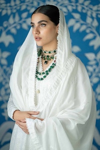 UAE -3PC Embroidered Lawn Unstitched Suit with Embroidered Denting Lawn Dupatta DN-42001