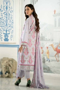 UAE -3PC Embroidered Lawn Unstitched Suit with Embroidered Denting Lawn Dupatta DN-42002