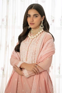 UAE -3PC Embroidered Lawn Unstitched Suit with Lacquer Printed Denting Lawn Dupatta DN-42004