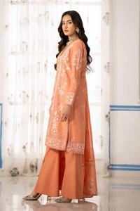 UAE -3PC Embroidered Lawn Unstitched Suit with Embroidered Denting Lawn Dupatta DN-42009