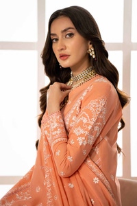 UAE -3PC Embroidered Lawn Unstitched Suit with Embroidered Denting Lawn Dupatta DN-42009