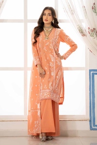 UAE -3PC Embroidered Lawn Unstitched Suit with Embroidered Denting Lawn Dupatta DN-42009