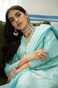 UAE -3PC Embroidered Lawn Unstitched Suit with Embroidered Denting Lawn Dupatta DN-42011
