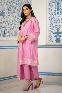 UAE -3PC Embroidered Lawn Unstitched Suit with Embroidered Denting Lawn Dupatta DN-42018