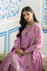 UAE -3PC Embroidered Lawn Unstitched Suit with Embroidered Denting Lawn Dupatta DN-42018