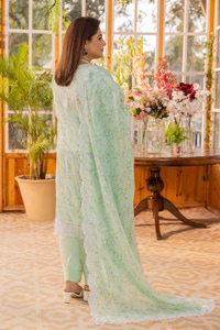 UAE -3PC Embroidered Printed Lawn Unstitched Suit with Embroidered Printed Denting Lawn Dupatta DN-42022