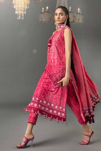 UAE -3PC Unstitched Diamantes Printed Lawn Suit with Denting Lawn Dupatta DN-42037