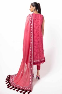 UAE -3PC Unstitched Diamantes Printed Lawn Suit with Denting Lawn Dupatta DN-42037