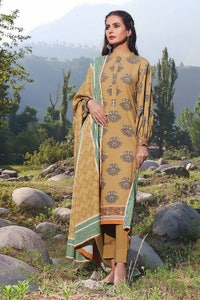 UAE -3PC Printed Karandi Unstitched Suit AY-32030