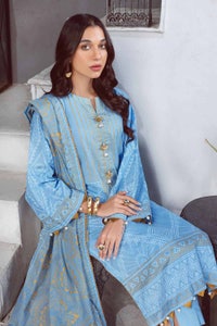 UAE -3PC Lawn Unstitched Gold Printed Suit CL-32394 B