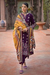 UAE -3PC Embroidered Khaddar Unstitched Suit with Digital Printed Pashmina Shawl AP-32049
