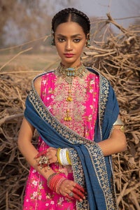 UAE -3PC Embroiderd Lawn Printed Unstitched Suit with Embroidered Zari Dupatta FE-32100