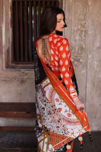 UAE -2PC Lawn Unstitched Saree Blouse SR-32004