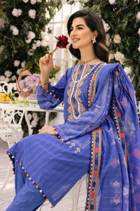UAE -3PC Embroidered Gold Printed Lawn Unstitched Suit With Embroidered Denting Lawn Dupatta DN-32052