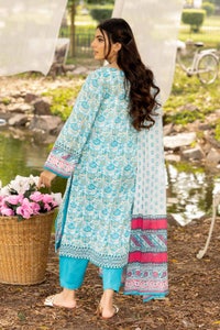 UAE -3PC Printed Lawn Unstitched Suit with Denting Lawn Dupatta DN-32106 A