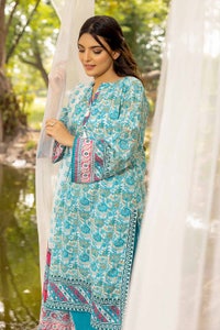 UAE -3PC Printed Lawn Unstitched Suit with Denting Lawn Dupatta DN-32106 A