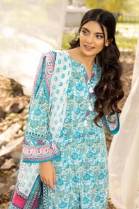 UAE -3PC Printed Lawn Unstitched Suit with Denting Lawn Dupatta DN-32106 A