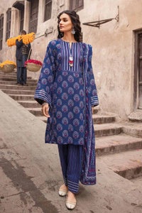 UAE -3PC Lawn Unstitched Digital Printed Suit CL-32425 B