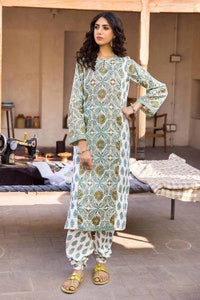 UAE -2PC Lawn Unstitched Printed Shirt Trousers Suit TL-32025 A