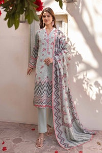 UAE -3PC Printed Lawn Unstitched Suit CL-32216 B