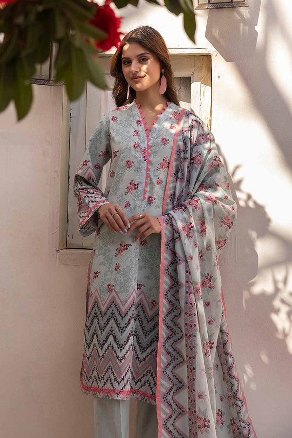 UAE -3PC Printed Lawn Unstitched Suit CL-32216 B