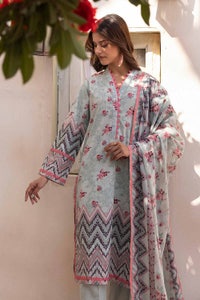 UAE -3PC Printed Lawn Unstitched Suit CL-32216 B