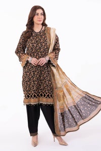 UAE -3 Piece Unstitched Printed Lawn Suit with Lacquer Printed Lawn Dupatta CL-42243 B