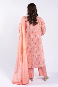 UAE -3 Piece Unstitched Lacquer Printed Lawn Suit with Embroidered Denting Lawn Dupatta DN-52002