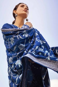 UAE -3PC Embroidered Dyed Karandi Unstitched Suit AY-32019