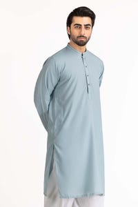 UAE -Dusty Blue Embroidered Kurta KR-EMB22-031