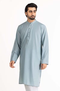 UAE -Dusty Blue Embroidered Kurta KR-EMB22-031