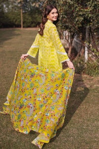 UAE -3PC Lawn Unstitched Suit With Laces and Digital Printed Denting Lawn Dupatta DN-32064