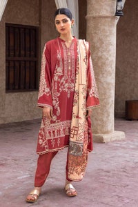 UAE -3PC Embroidered Jacquard Unstitched Suit with Digital Printed Pashmina Shawl AP-32052