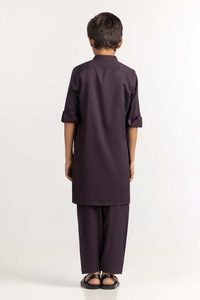 UAE -Egg Plant Embroidered Suit SK-KE23-005