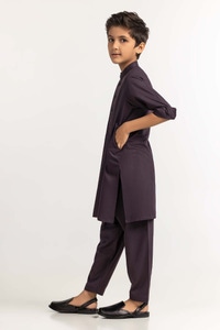 UAE -Egg Plant Embroidered Suit SK-KE23-005
