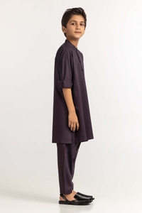 UAE -Egg Plant Embroidered Suit SK-KE23-005
