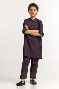 UAE -Egg Plant Embroidered Suit SK-KE23-005