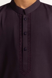 UAE -Egg Plant Embroidered Suit SK-KE23-005