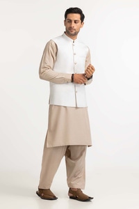 UAE -Egg White Basic Waist Coat WC-PD23-007