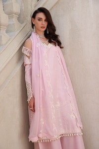 UAE -3 Piece Unstitched Embroidered Lawn Suit with Embroidered Chiffon Dupatta PM-52043