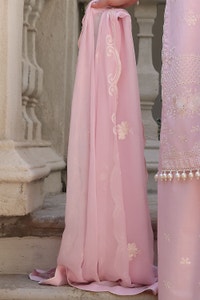 UAE -3 Piece Unstitched Embroidered Lawn Suit with Embroidered Chiffon Dupatta PM-52043